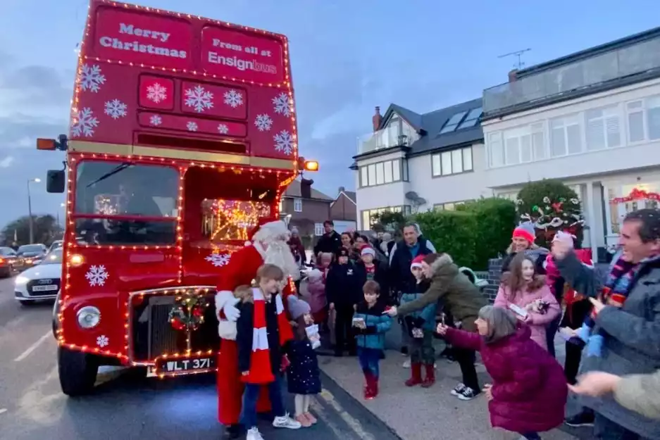 Santa Bus Visiting Leigh-on-sea on 23rd December